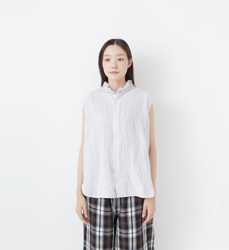 【 再入荷 】<br>LTD-149<br>リネンシルクフリルブラウス
