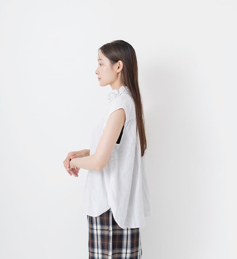 【 再入荷 】<br>LTD-149<br>リネンシルクフリルブラウス