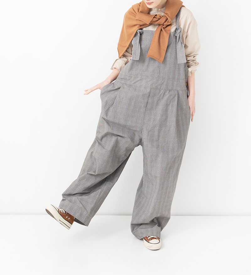 《CLUEL》×《 Veritecoeur》<br>CL-04<br>クロスバックオーバーオール / CHECK