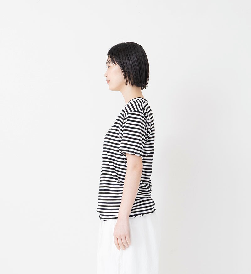 ST-067BD<br>強撚天竺クルーネックTee / BLKBD