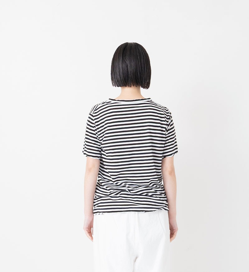 ST-067BD<br>強撚天竺クルーネックTee / BLKBD