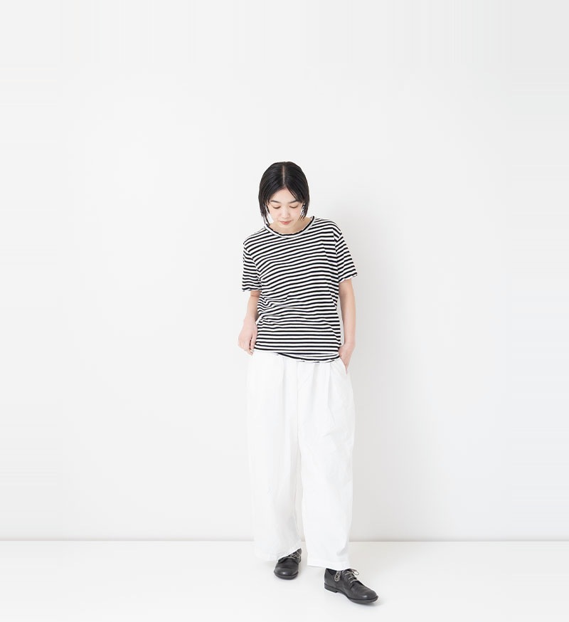 ST-067BD<br>強撚天竺クルーネックTee / BLKBD