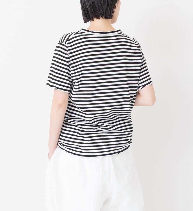 ST-067BD<br>強撚天竺クルーネックTee / BLKBD