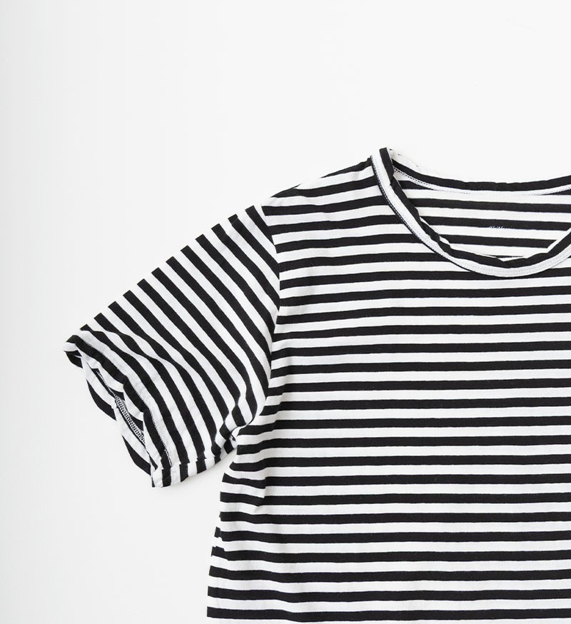 ST-067BD<br>強撚天竺クルーネックTee / BLKBD