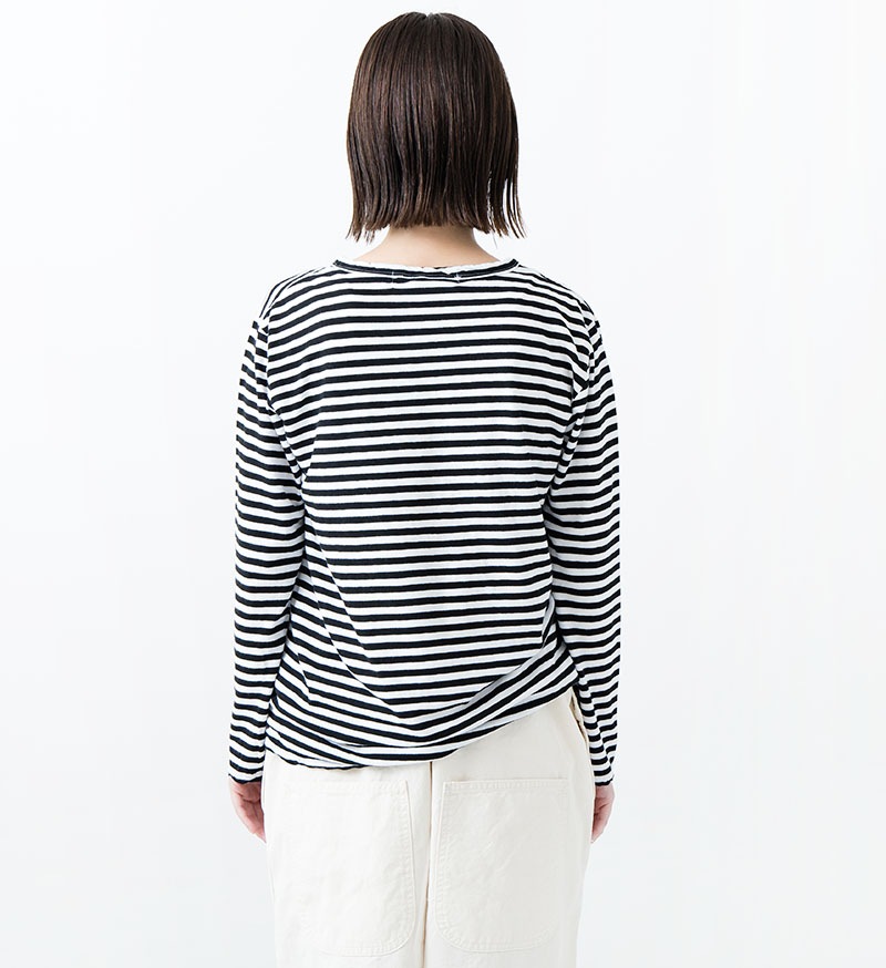 ST-068BD<br>強撚天竺クルーネックロングスリーブ / BLKBD