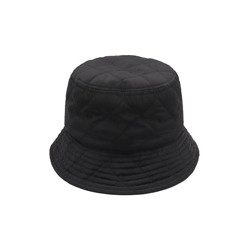 HW-BH111 : Front Logo Dia Quilted Bucket│Black | HAT