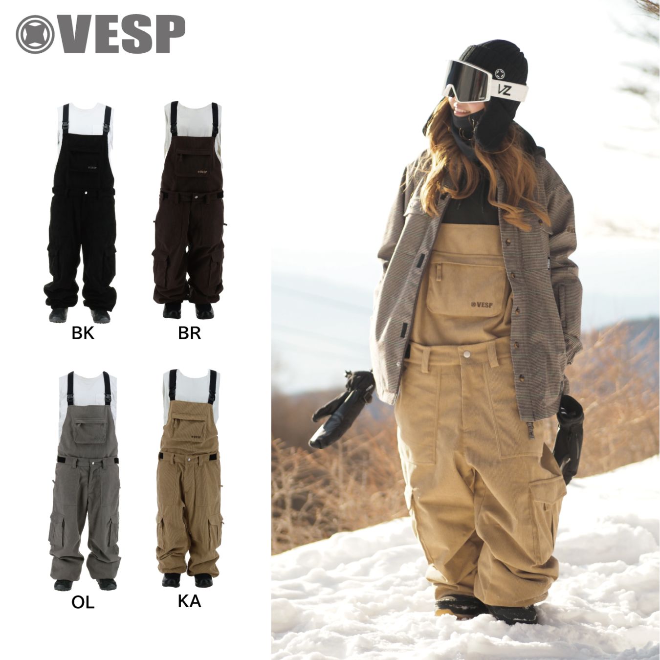 Twoway Corduroy Wide Jogger Bib Cargo Pants | PANTS（パンツ