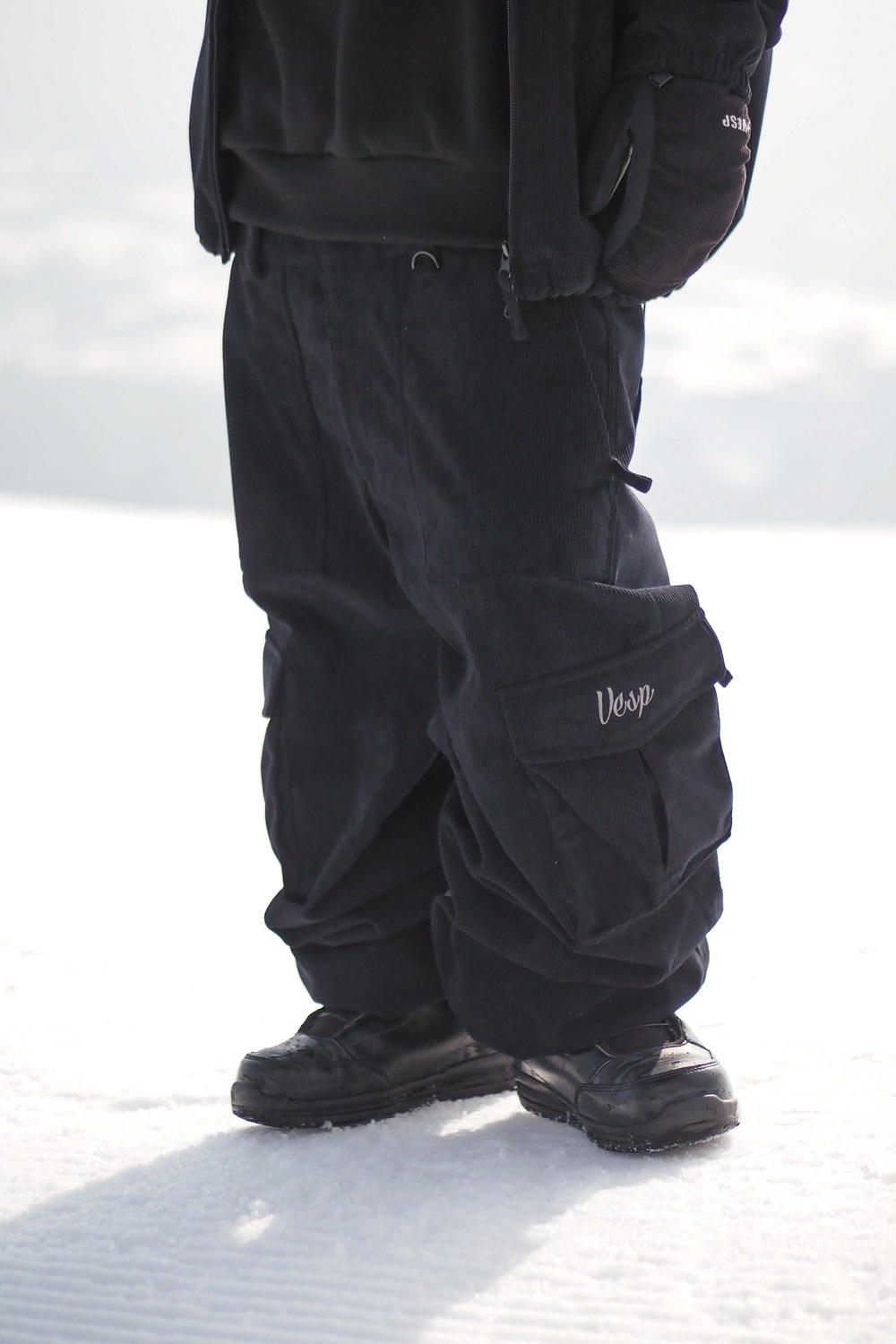 Corduroy Wide Jogger Cargo Pants