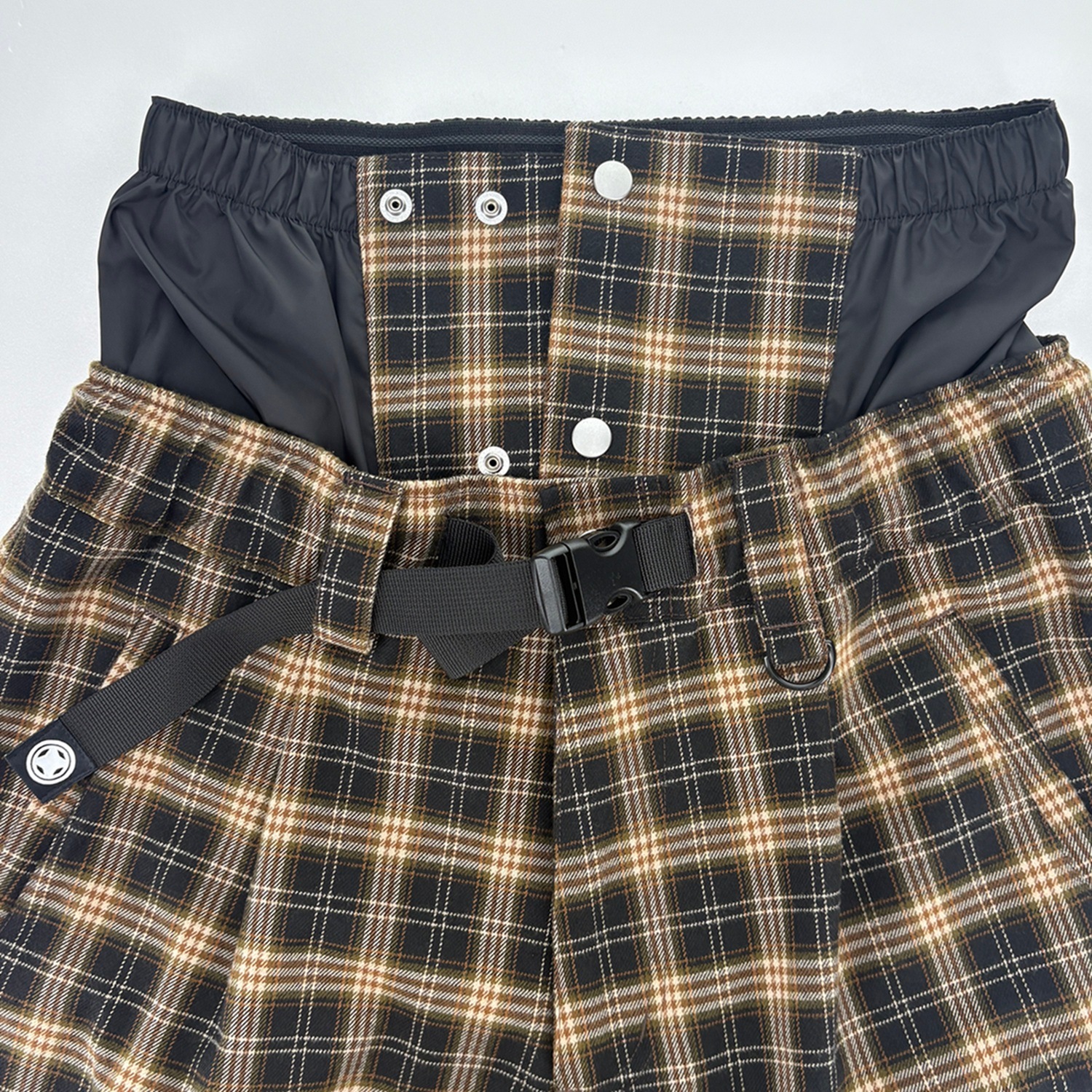 Check Wide Jogger Pants