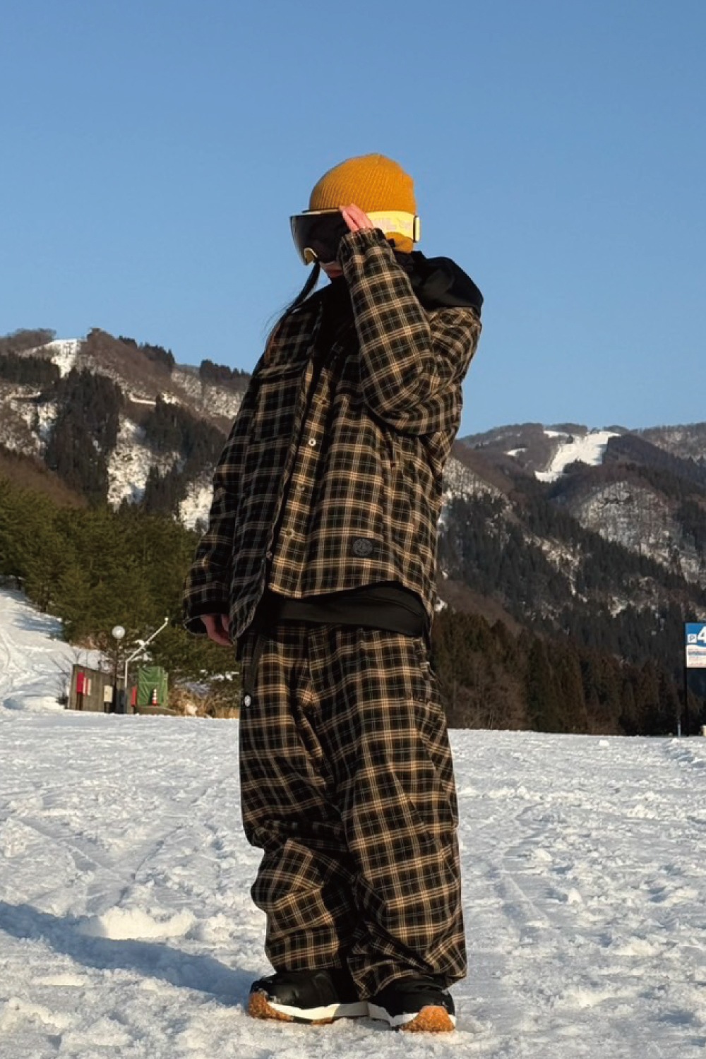 Check Wide Jogger Pants