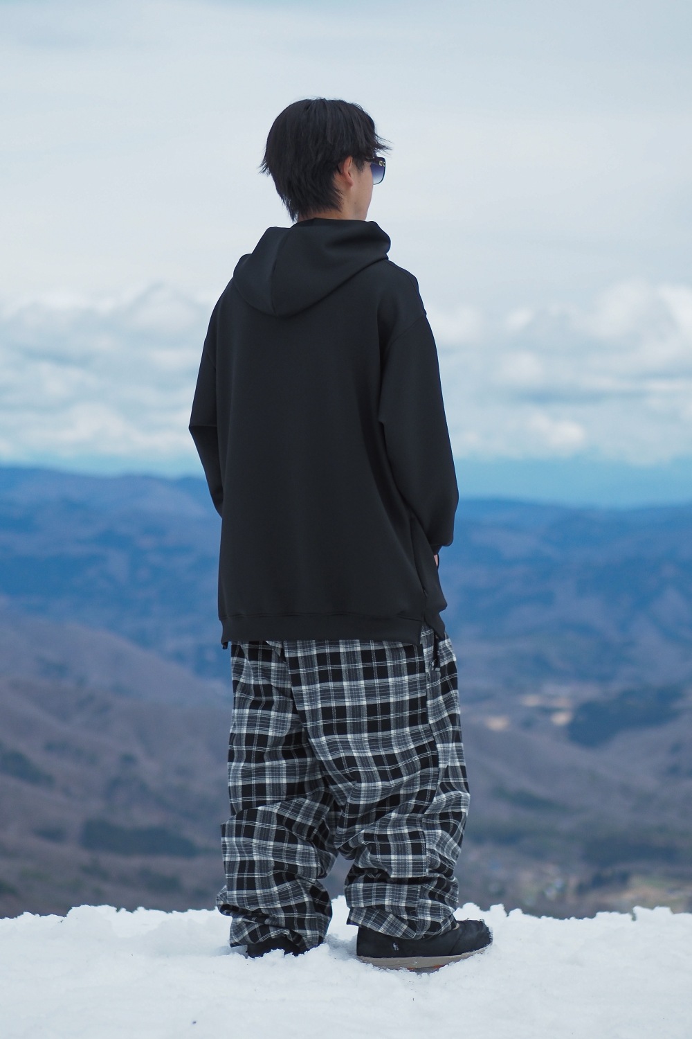 Check Wide Jogger Pants