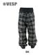 Check Wide Jogger Pants