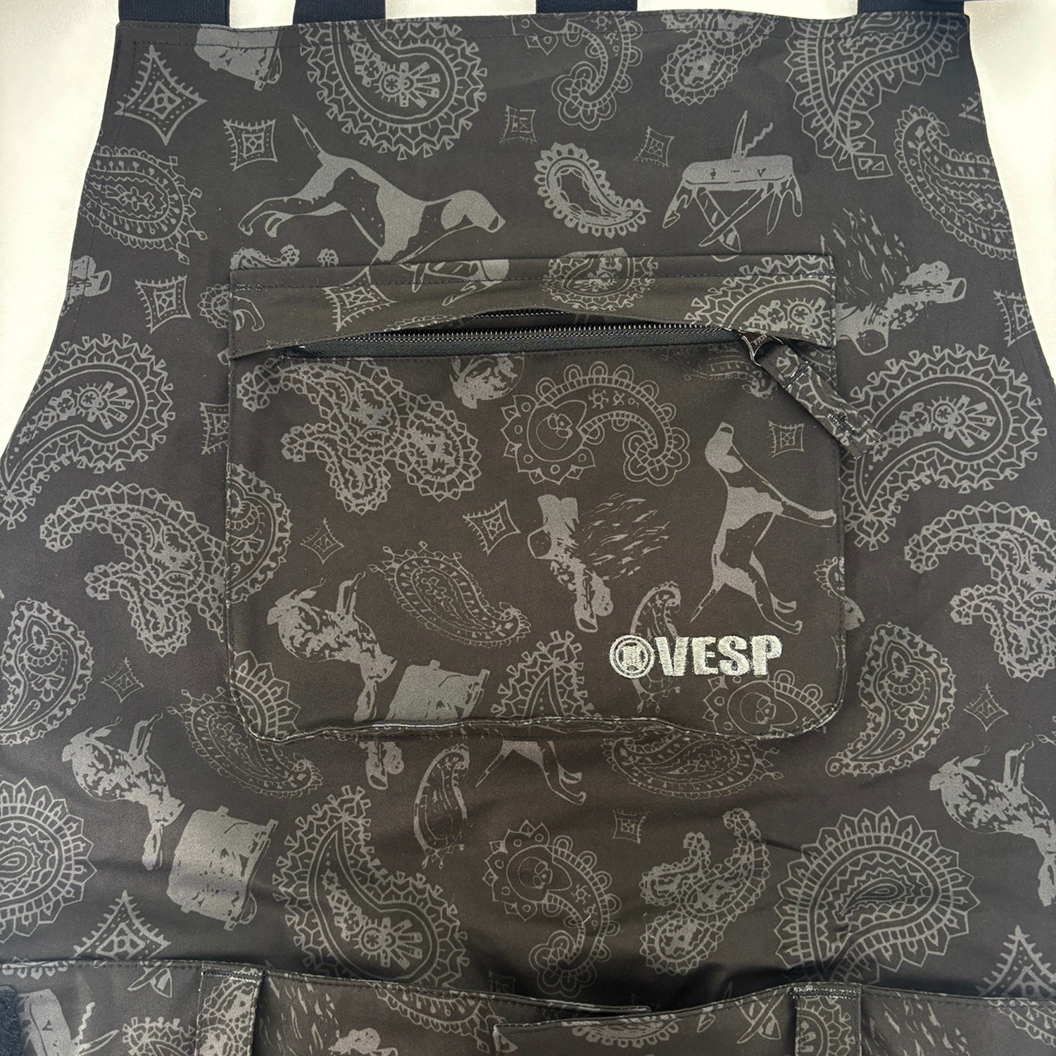 Animal  Paisley  Super Wide Jogger Bib Cargo Pants