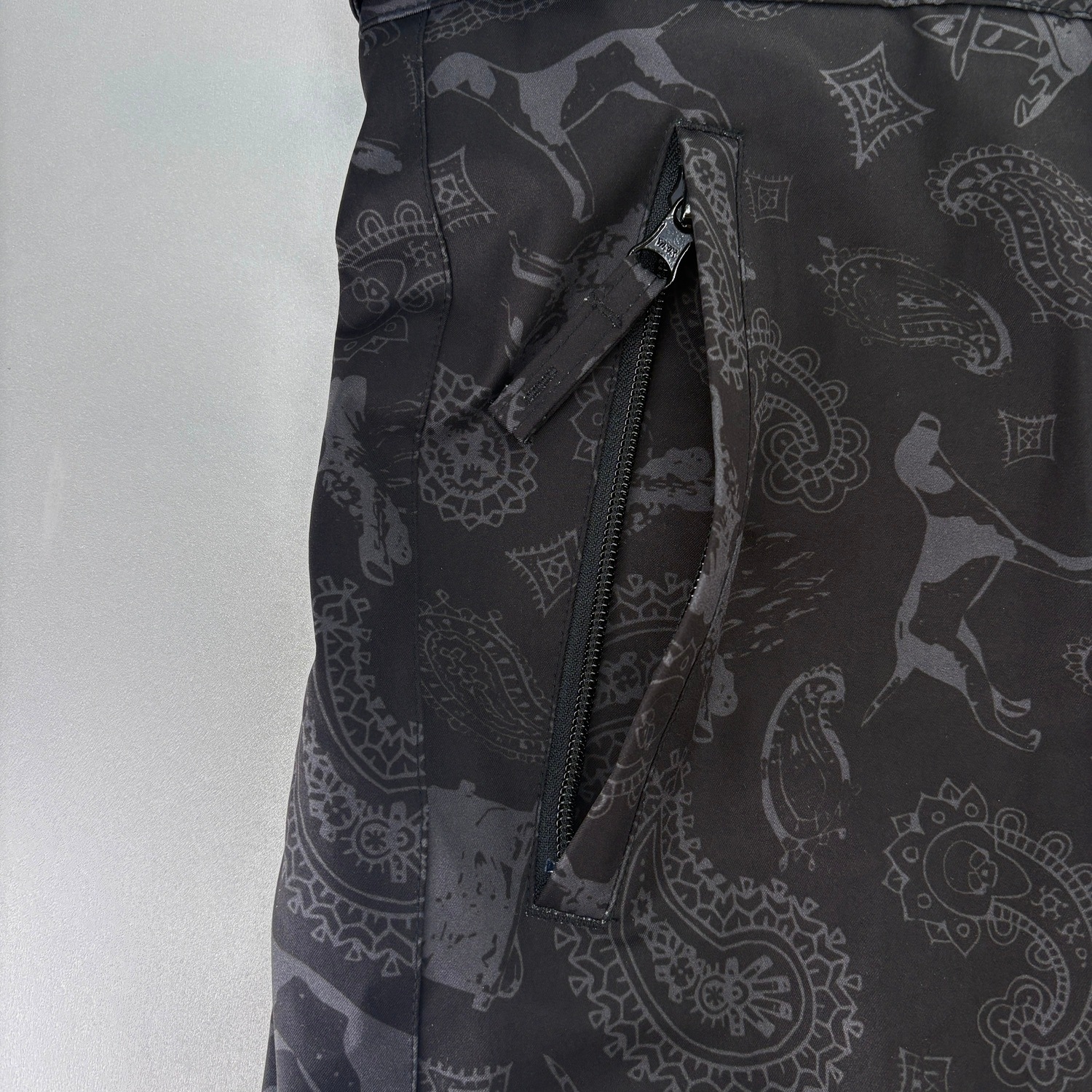 Animal  Paisley  Super Wide Jogger Bib Cargo Pants