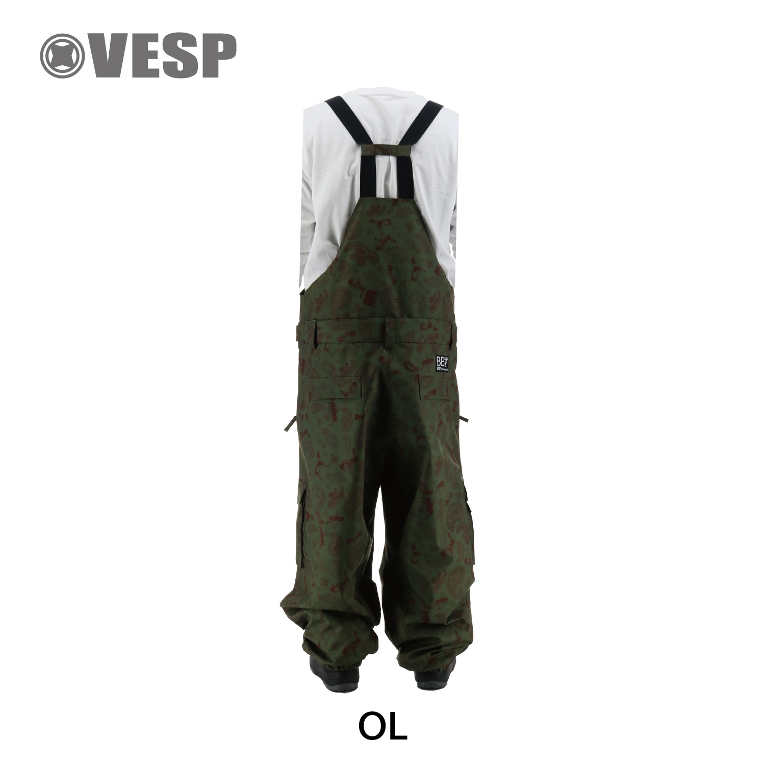 Animal  Paisley  Super Wide Jogger Bib Cargo Pants