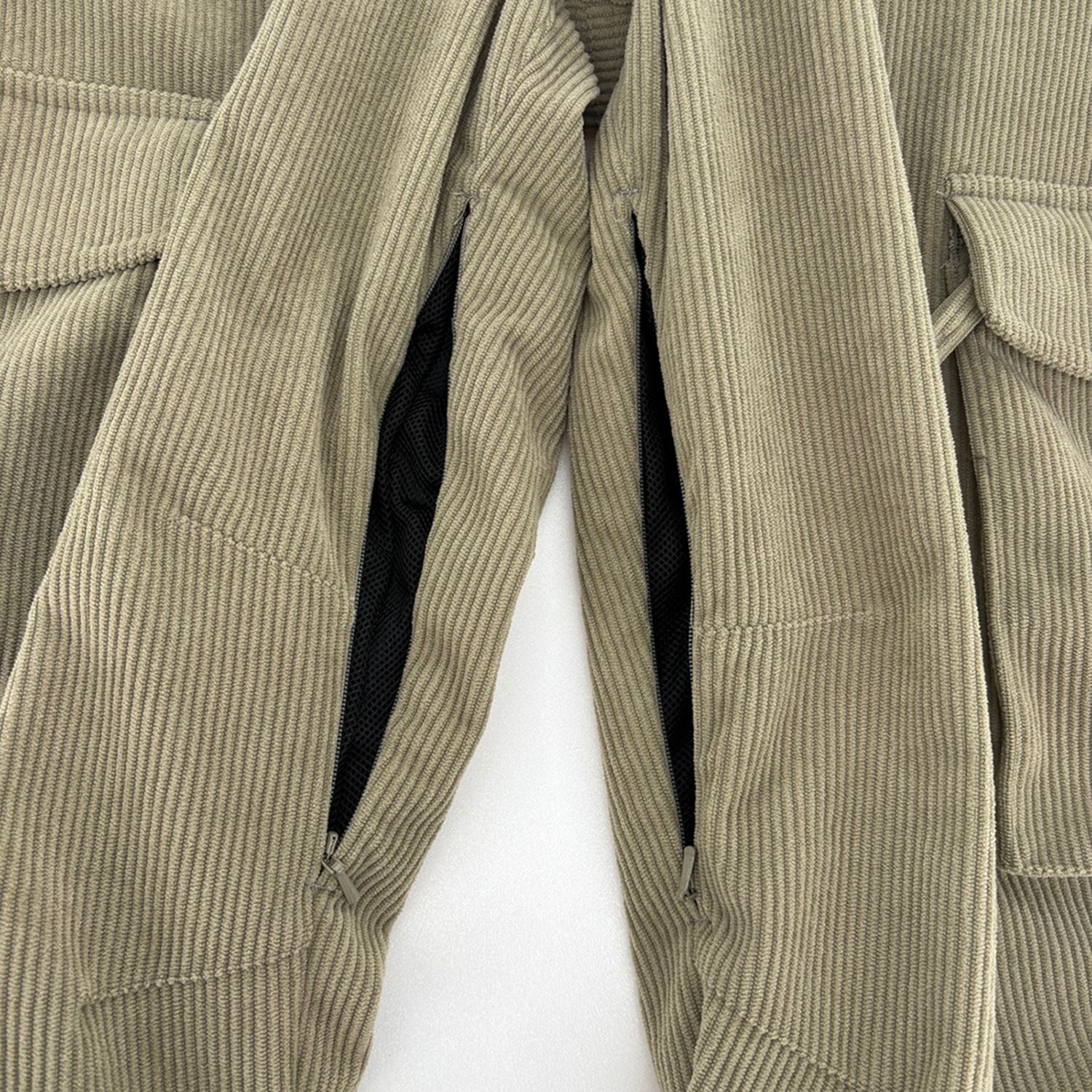 Corduroy Wide Jogger Bib Cargo Pants