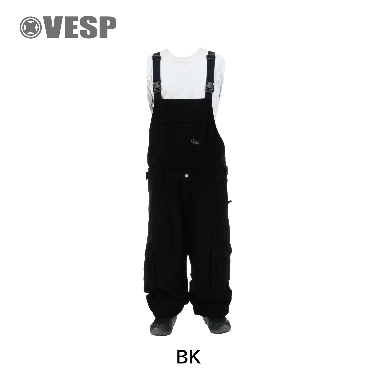 Corduroy Wide Jogger Bib Cargo Pants