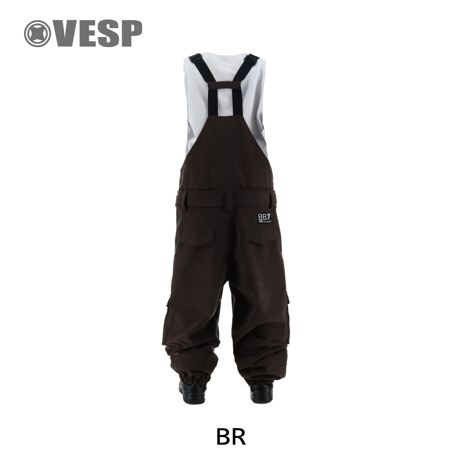 Corduroy Wide Jogger Bib Cargo Pants