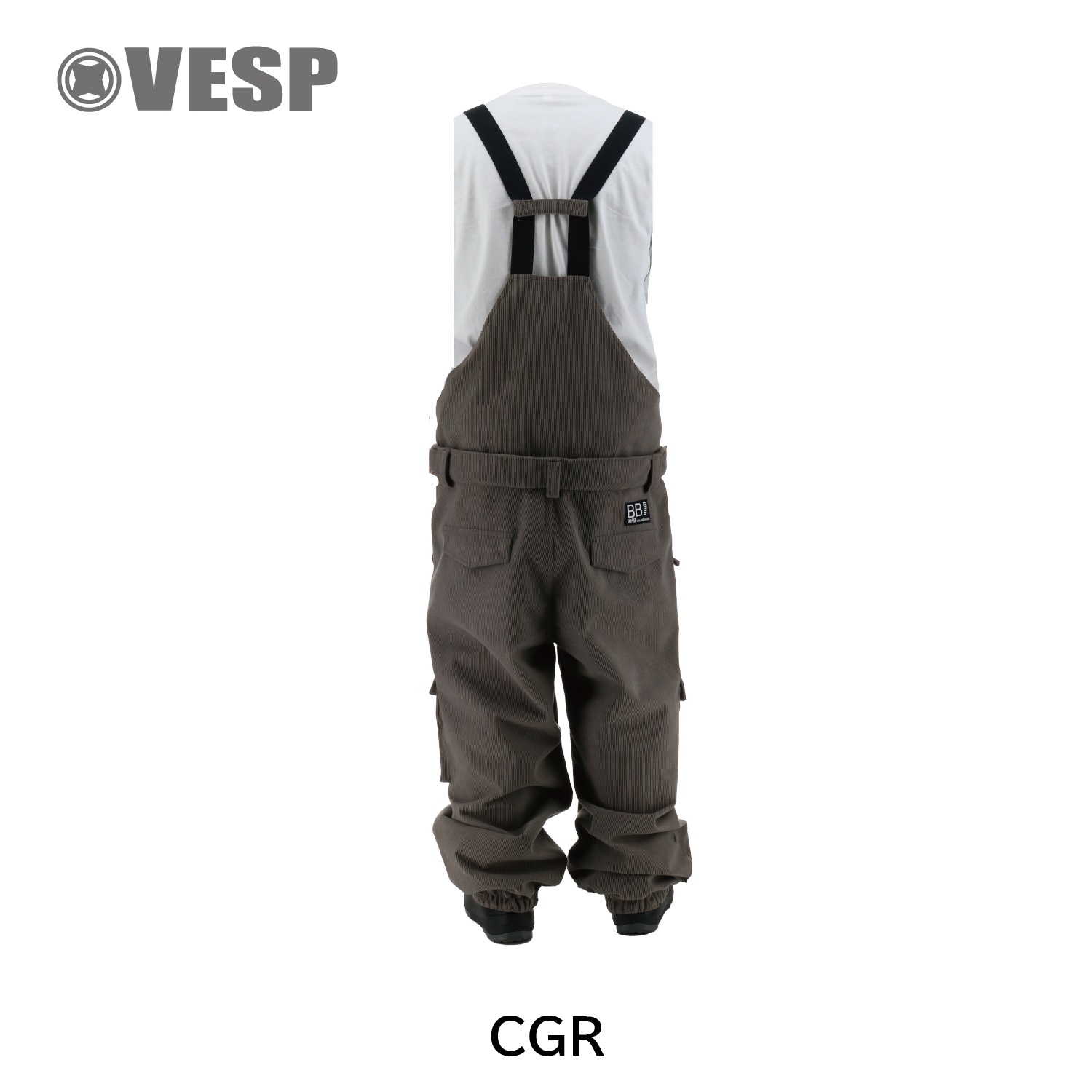 Corduroy Wide Jogger Bib Cargo Pants