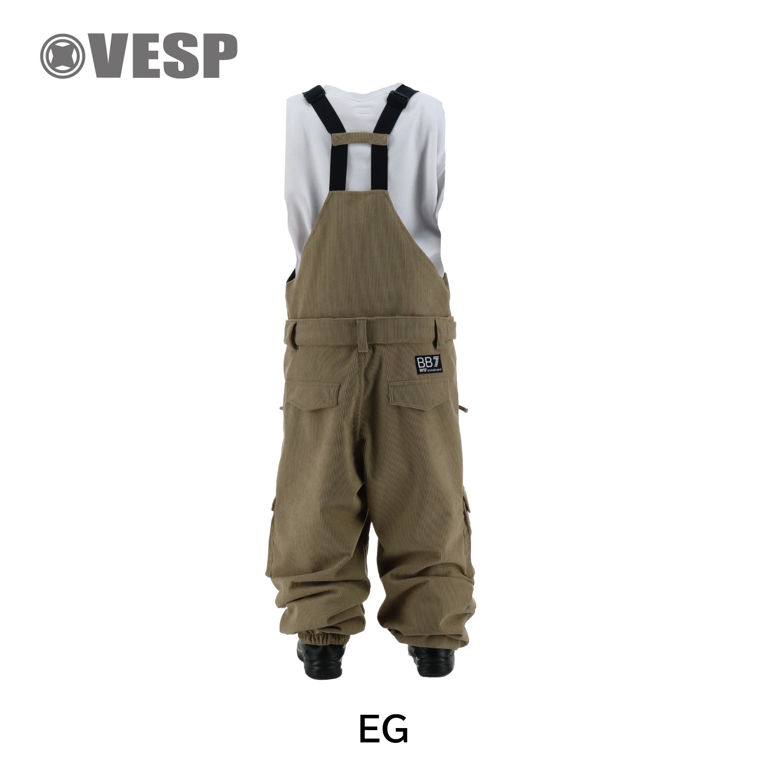 Corduroy Wide Jogger Bib Cargo Pants
