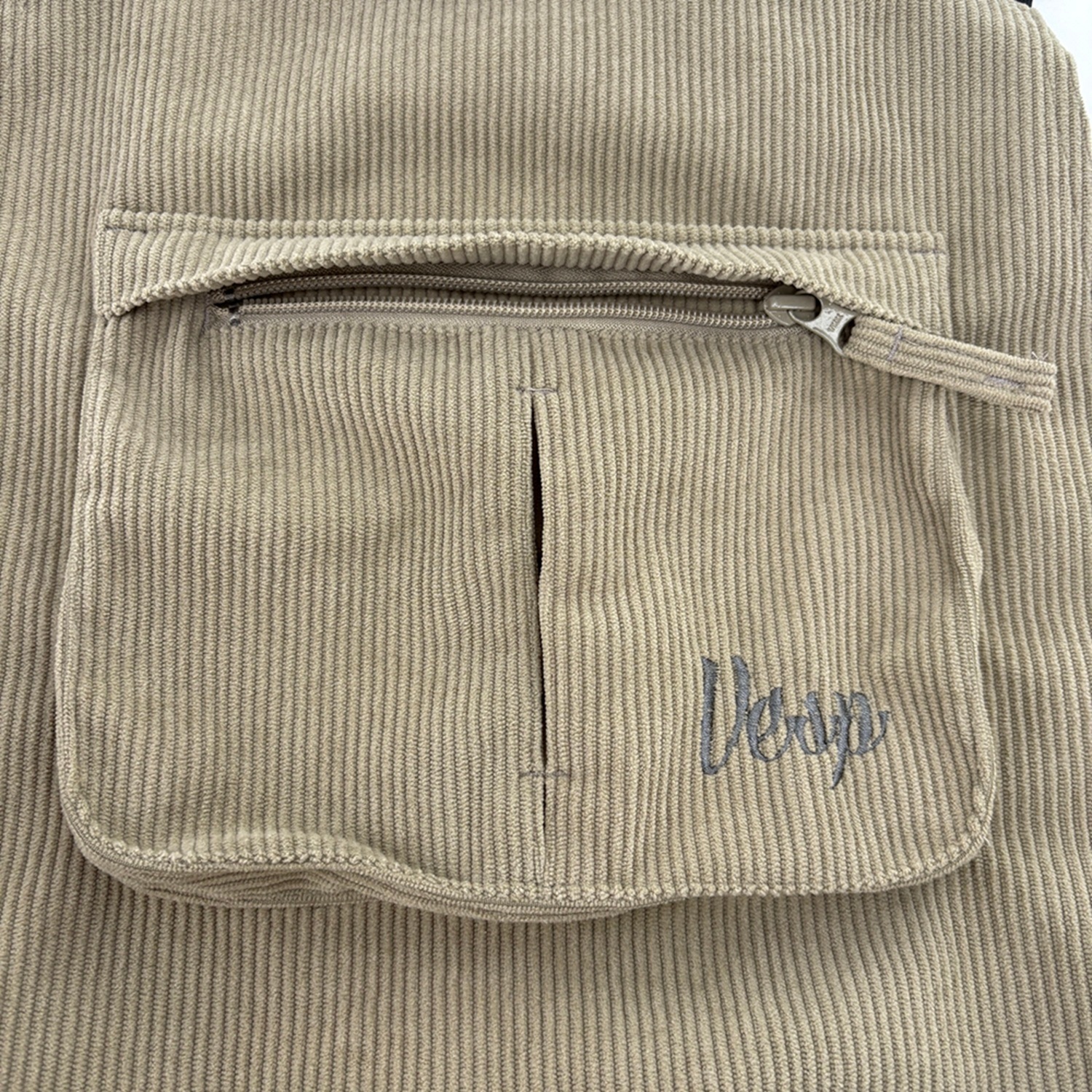 Corduroy Wide Jogger Bib Cargo Pants