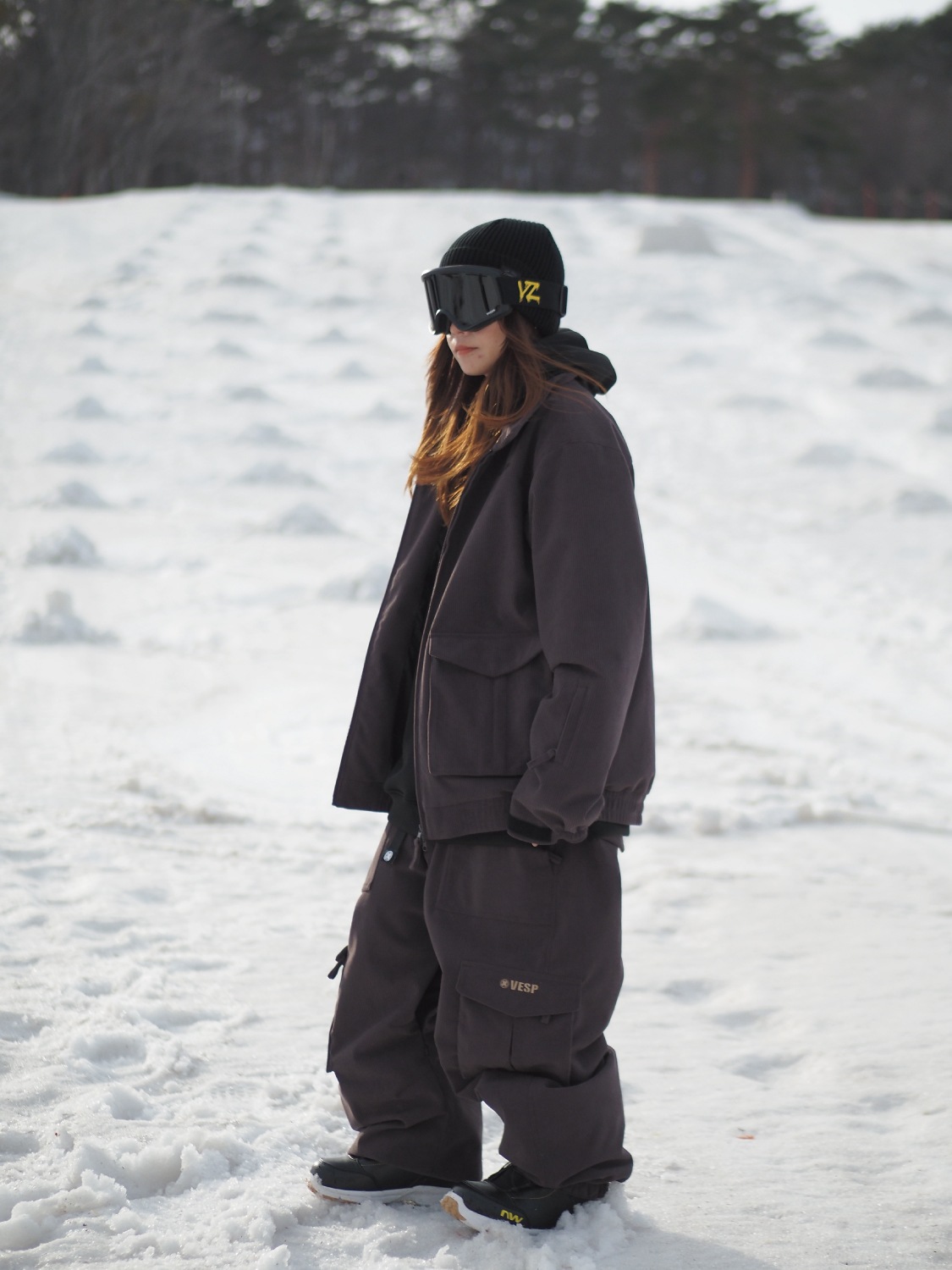 Corduroy Wide Jogger Cargo Pants