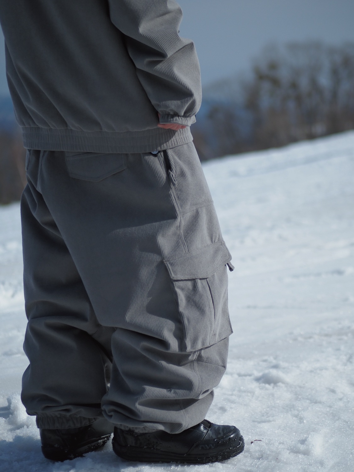Corduroy Wide Jogger Cargo Pants