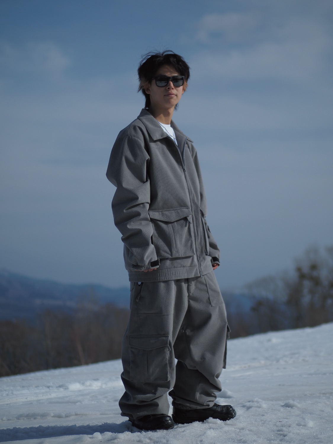 Corduroy Wide Jogger Cargo Pants