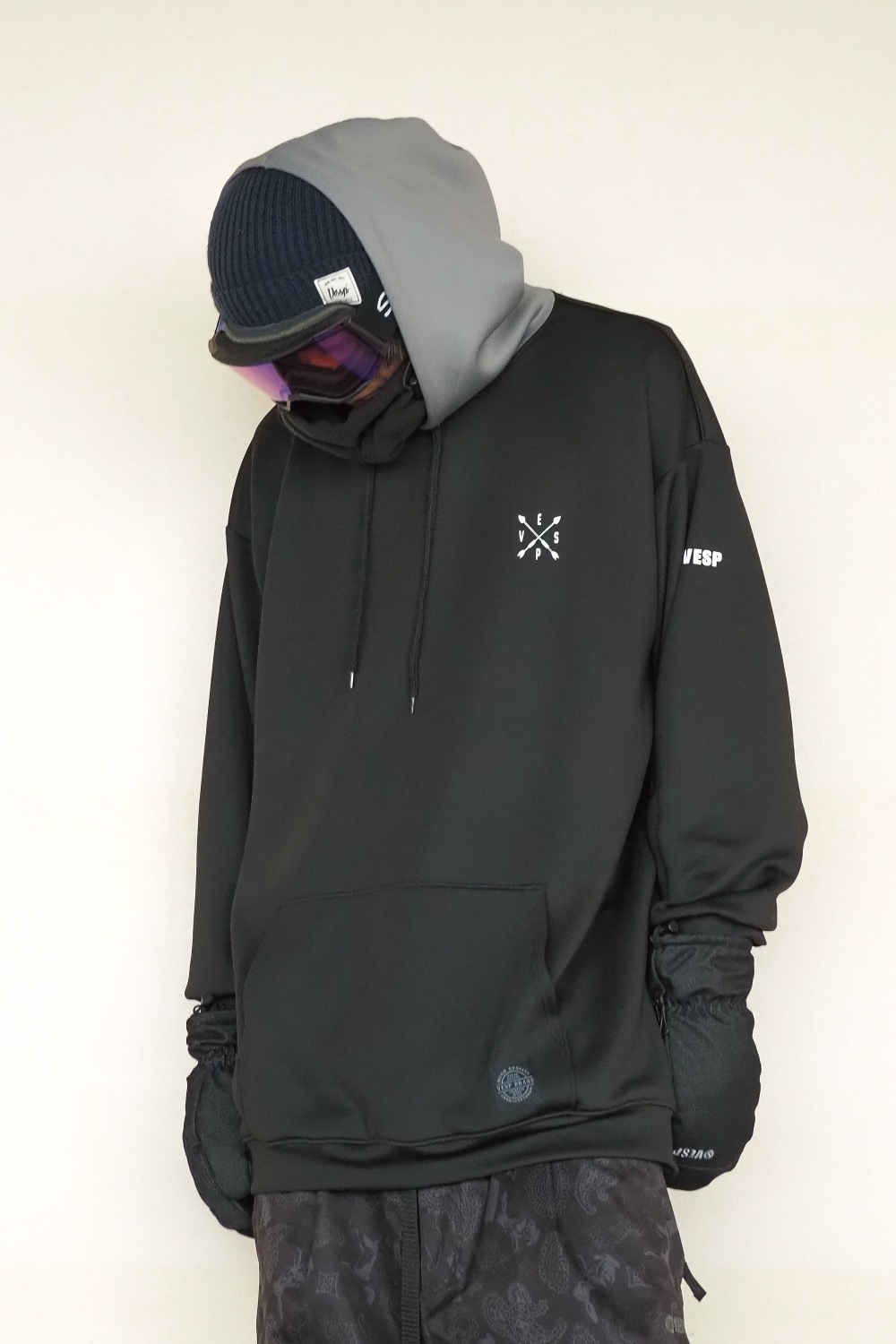 Two-tone Hood  Stretch Knit Parka