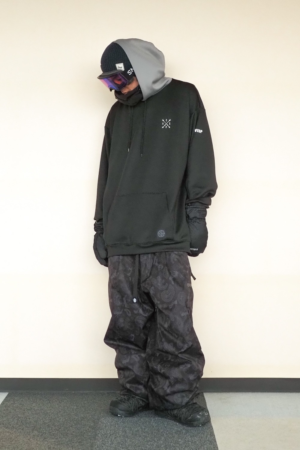 Two-tone Hood  Stretch Knit Parka