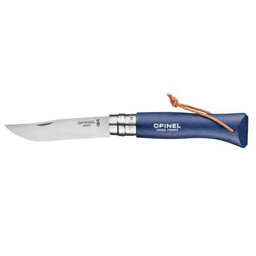 OPINEL ステンレススチール皮紐付 #8 Colorama ダークブルー [オピネル]