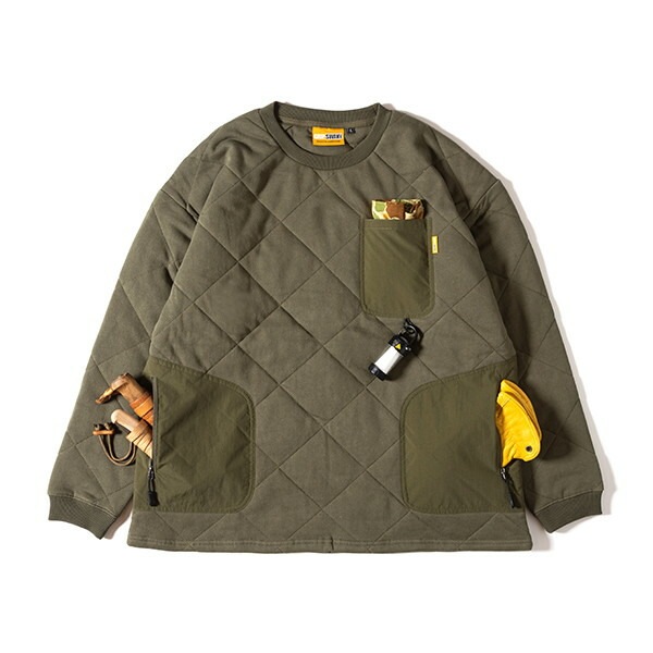 Grip Swany Gear Pocket Quilt Crew Aipha Olive [グリップスワニー]