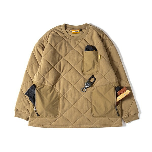 グリップスワニー　ギアポケット キルトクルー　コヨーテ Grip Swany Gear Pocket Quilt Crew 2.0 Coyote [グリップスワニー]