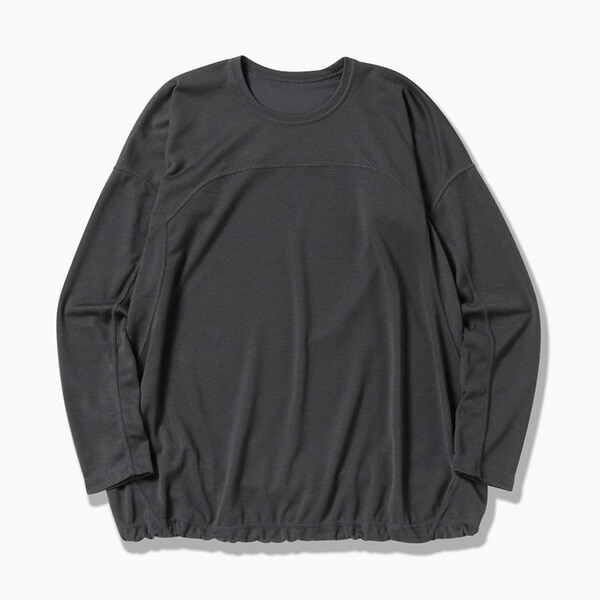 and wander power dry jersey LS T(W) charcoal [アンドワンダー]