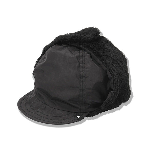 and wander high loft fleece ear cap black [アンドワンダー]