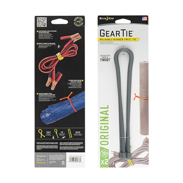 NITEIZE ギアータイ オリジナル 18インチ チャコール 2本入 [ナイトアイズ]