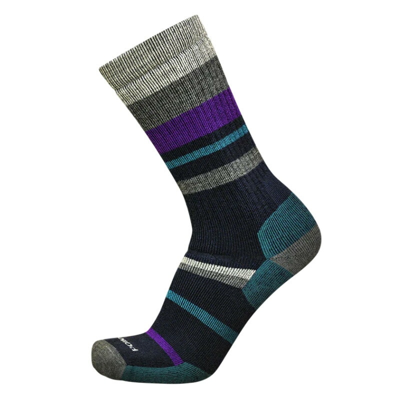 Point6 HIKING MIXED STRIPE MED CREW DarkNavy [ポイントシックス]