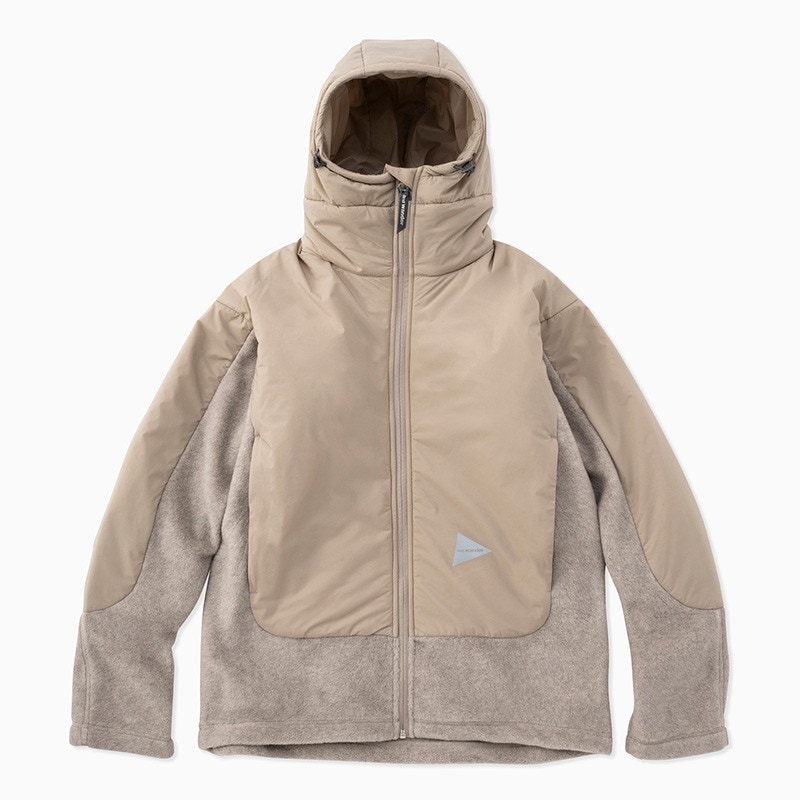 and wander top fleece jacket l.beige [アンドワンダー]