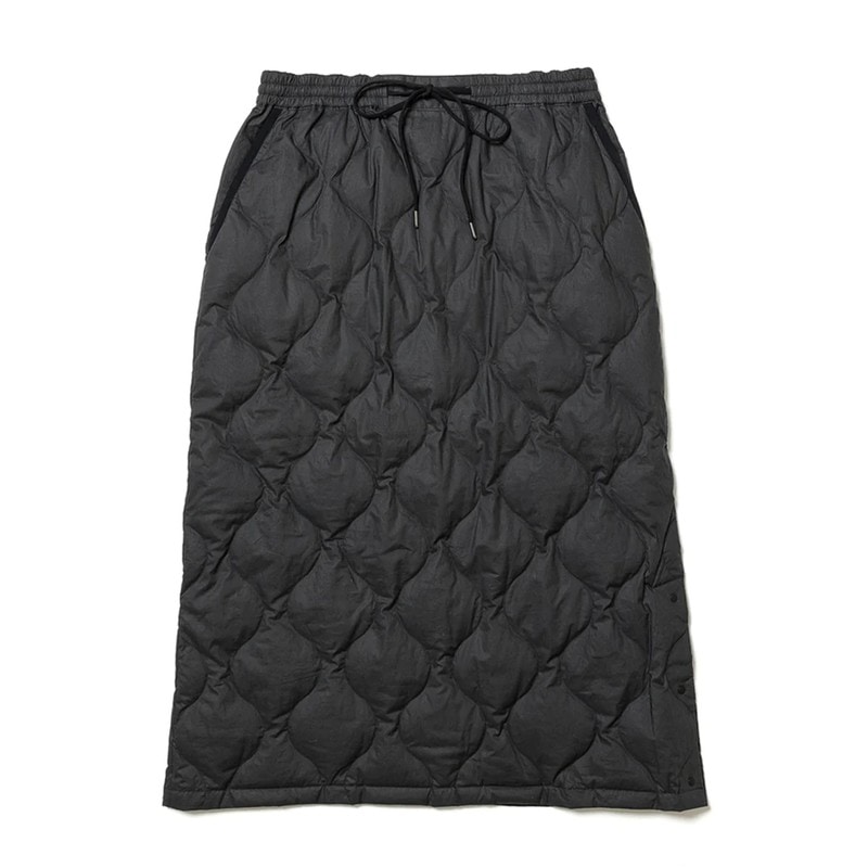 NANGA COTTON PEACH ONION QUILT DOWN SKIRT WOMEN BLK [ナンガ]