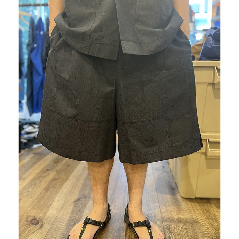 [当日出荷可] voiry D.P SHORTS SS BANDANA JACQUARD VINTAGE BLACK [ヴォイリー]