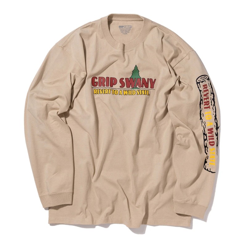 Grip Swany TREE PRINT L/S TEE SAND BEIGE [グリップスワニー]