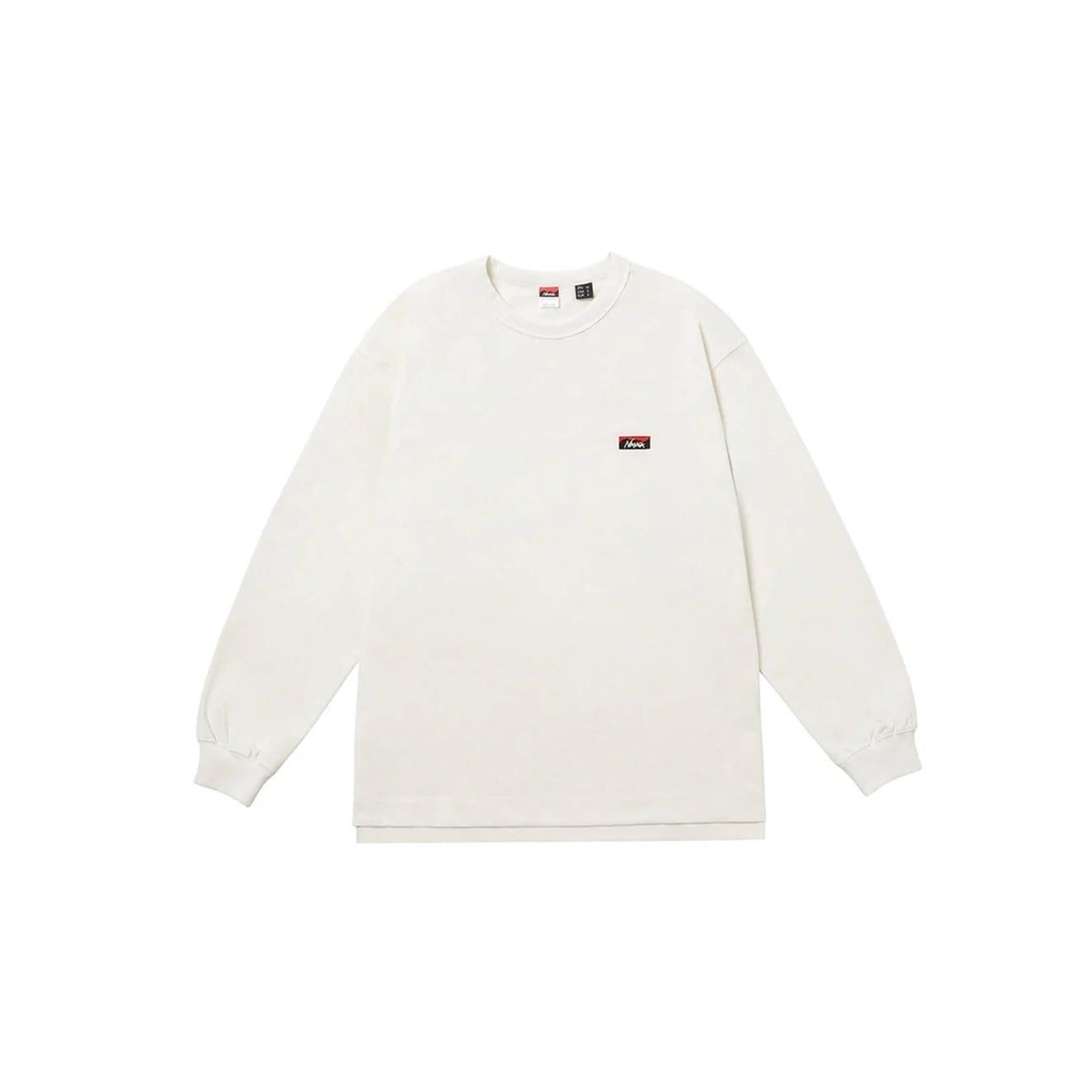 NANGA ECO HYBRID BOX LOGO EMBROIDERY L/S TEE WHT [ナンガ]
