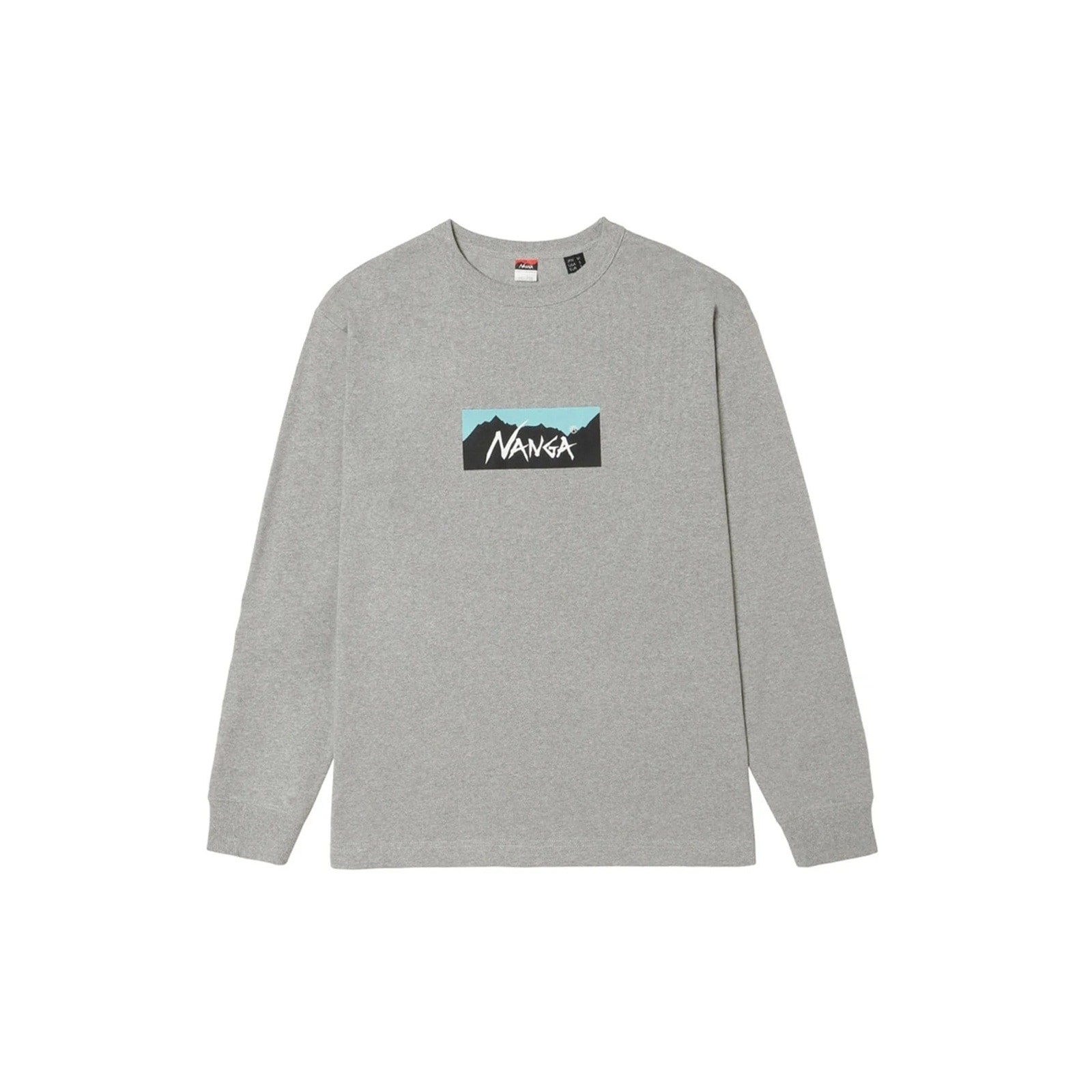 NANGA ECO HYBRID BOX LOGO L/S TEE L.GRY [ナンガ]
