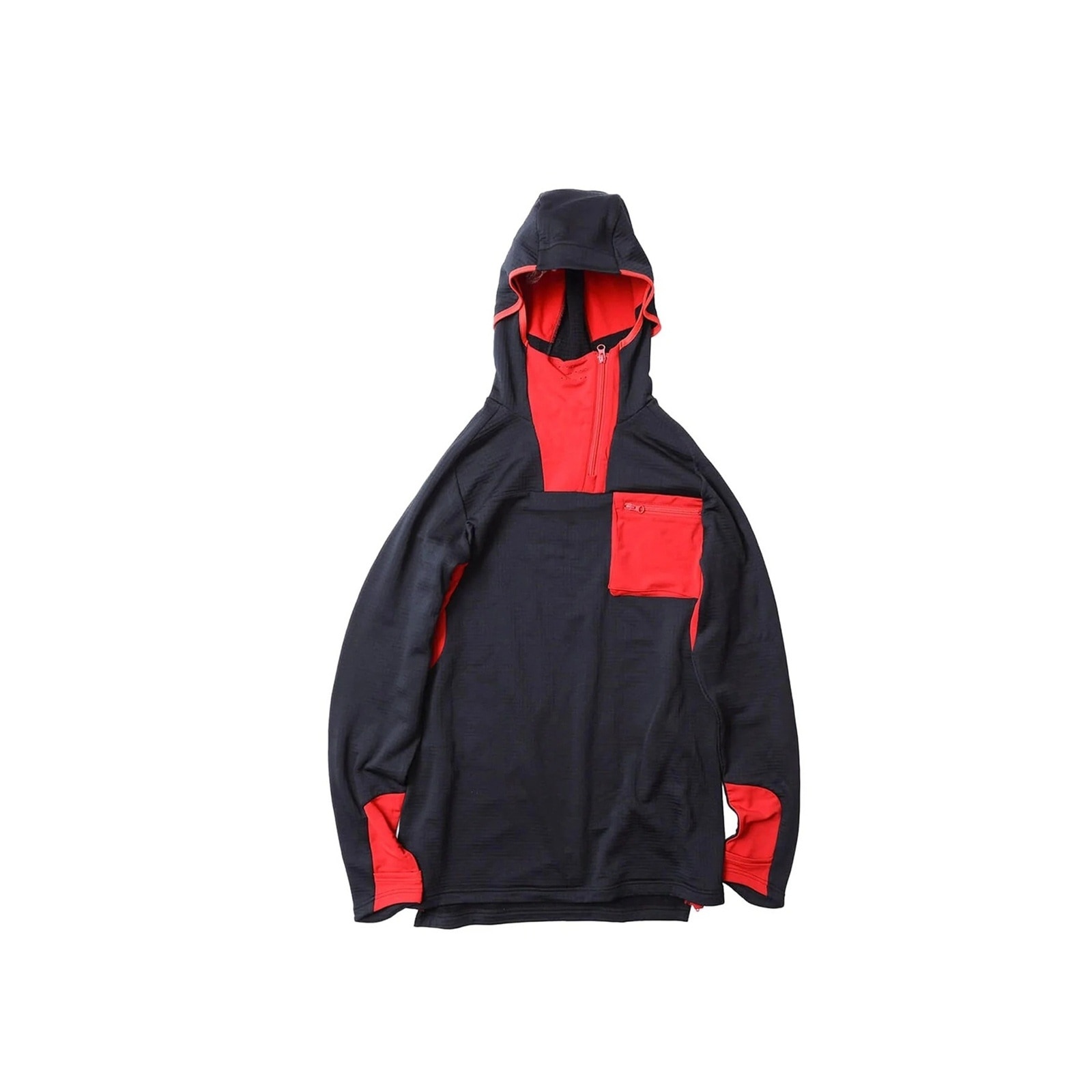 NANGA POLARTEC POWER GRID LEVEL3 TOPS BLK2（BLK×RED） [ナンガ]