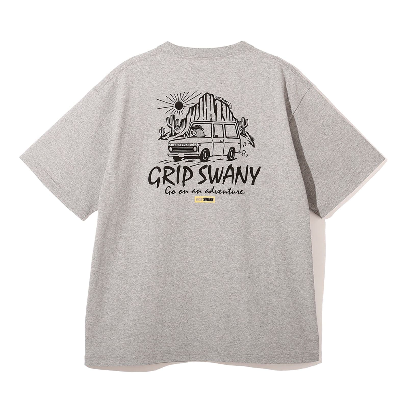 Grip Swany GSMCT-121 TRAVERING BEAR TEE HEATHER GRAY [グリップスワニー]