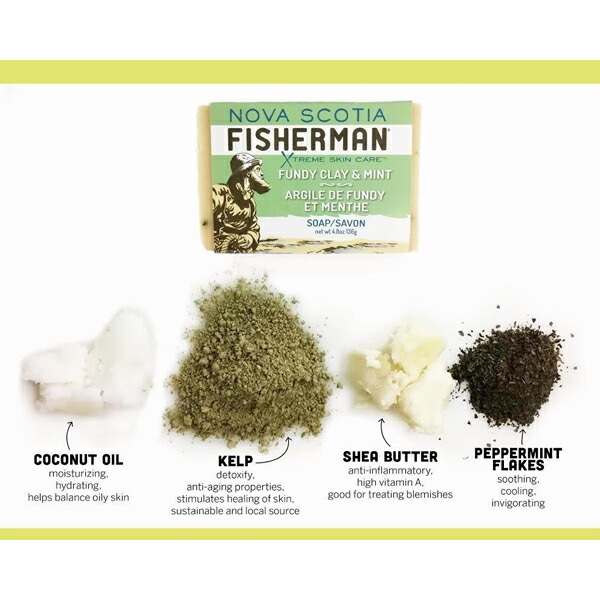 Nova Scotia Fisherman Fundy Clay & Mint Soap 136g [ノバスコシアフィッシャーマン]