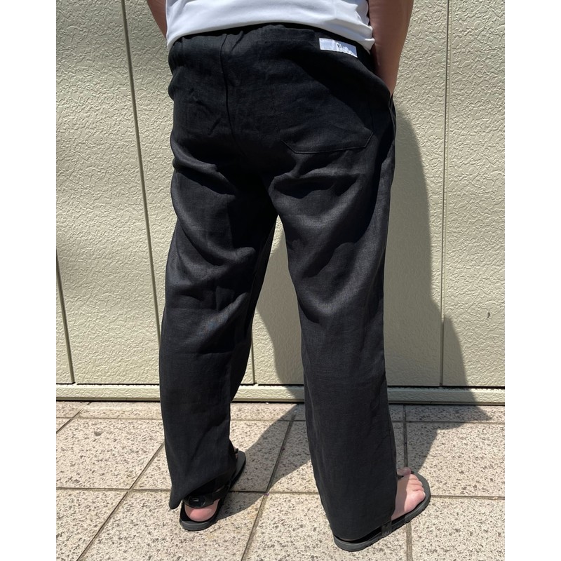 当日出荷可] voiry DOCTOR PANTS-LINEN BLACK [ヴォイリー]