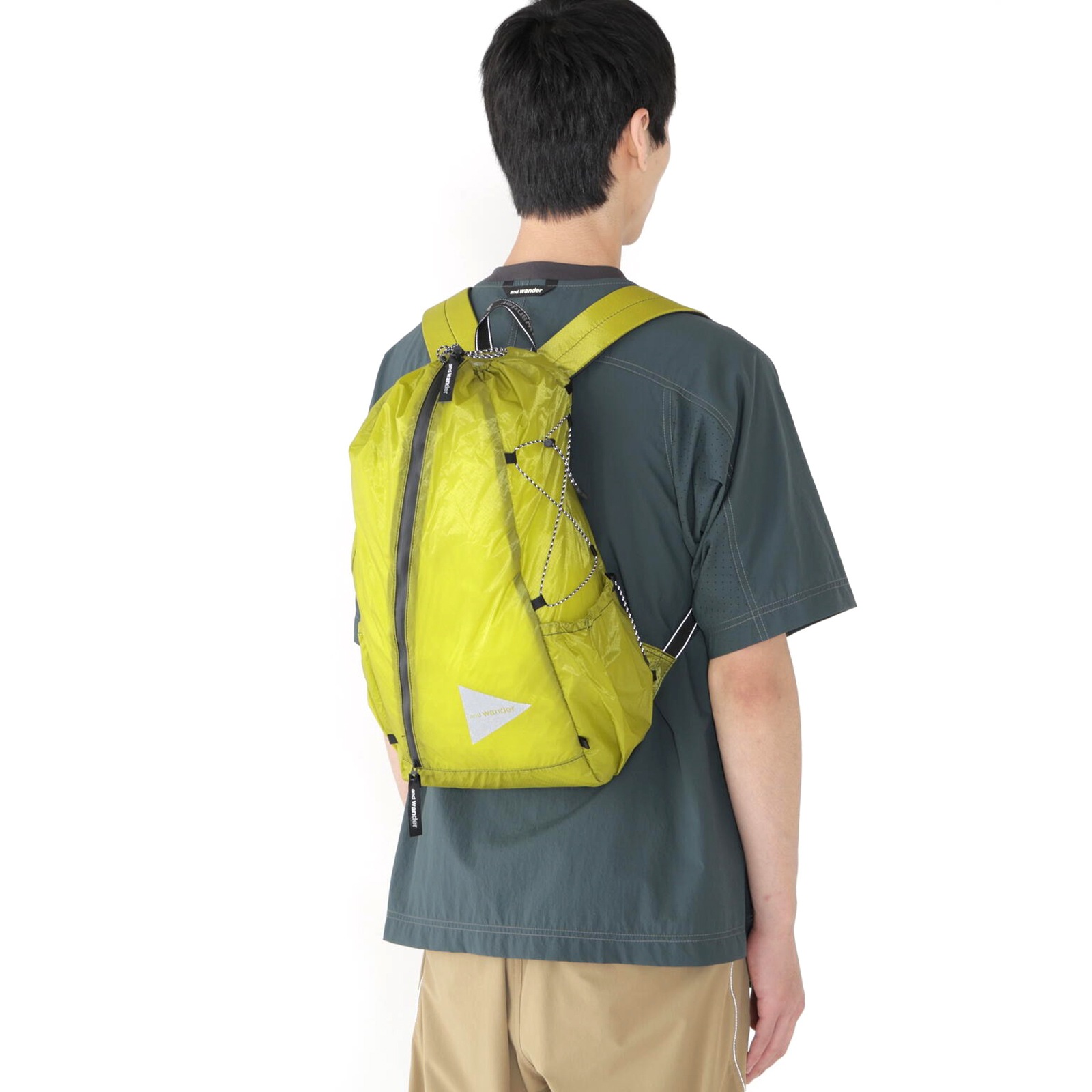 and wander 126 sil daypack yellow green [アンドワンダー]