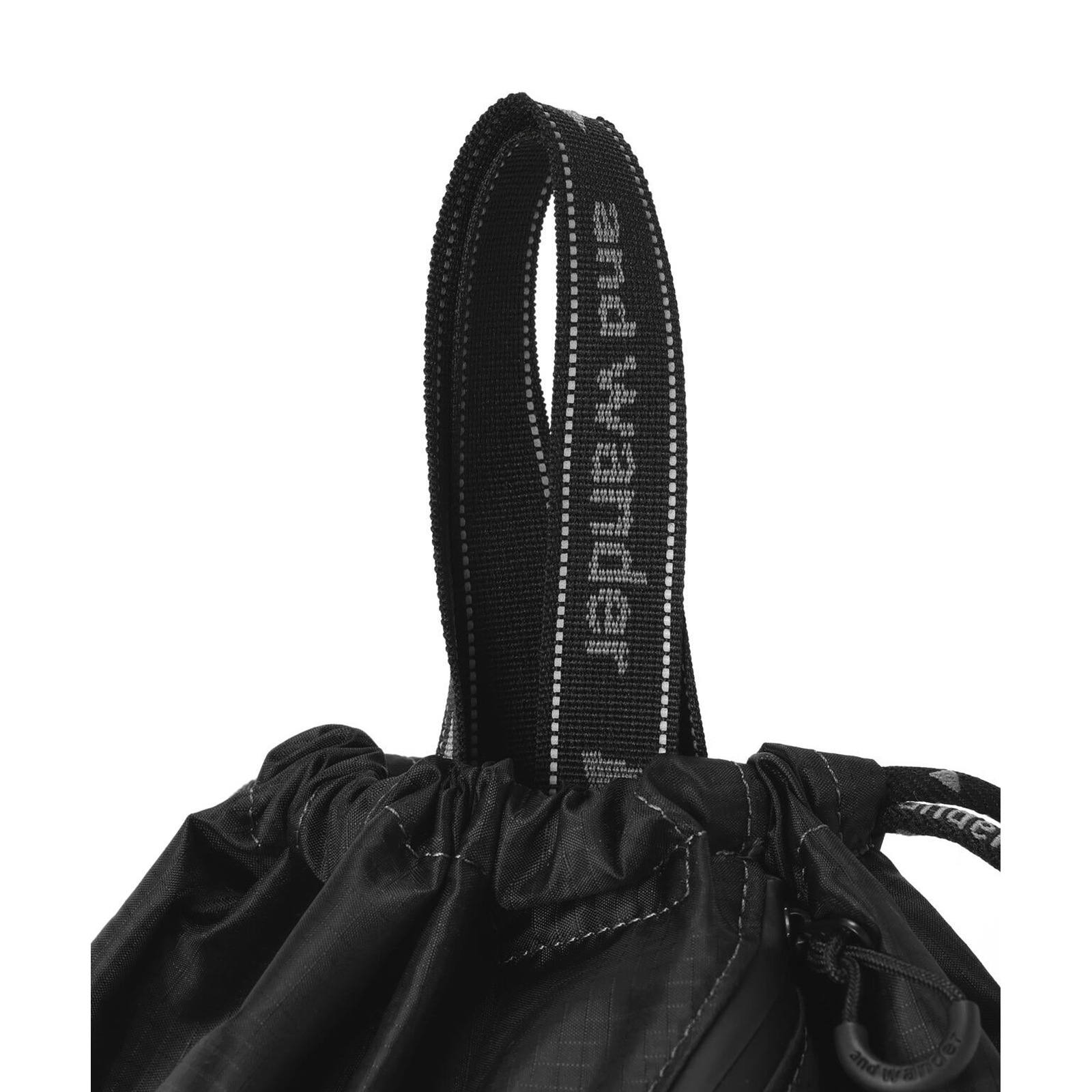 and wander 147 crispy rip drawstring bag black [アンドワンダー]