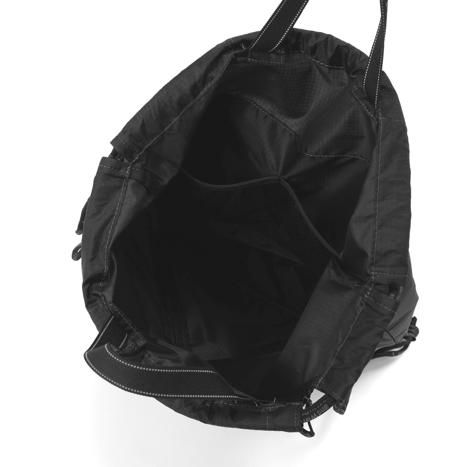 and wander 147 crispy rip drawstring bag black [アンドワンダー]